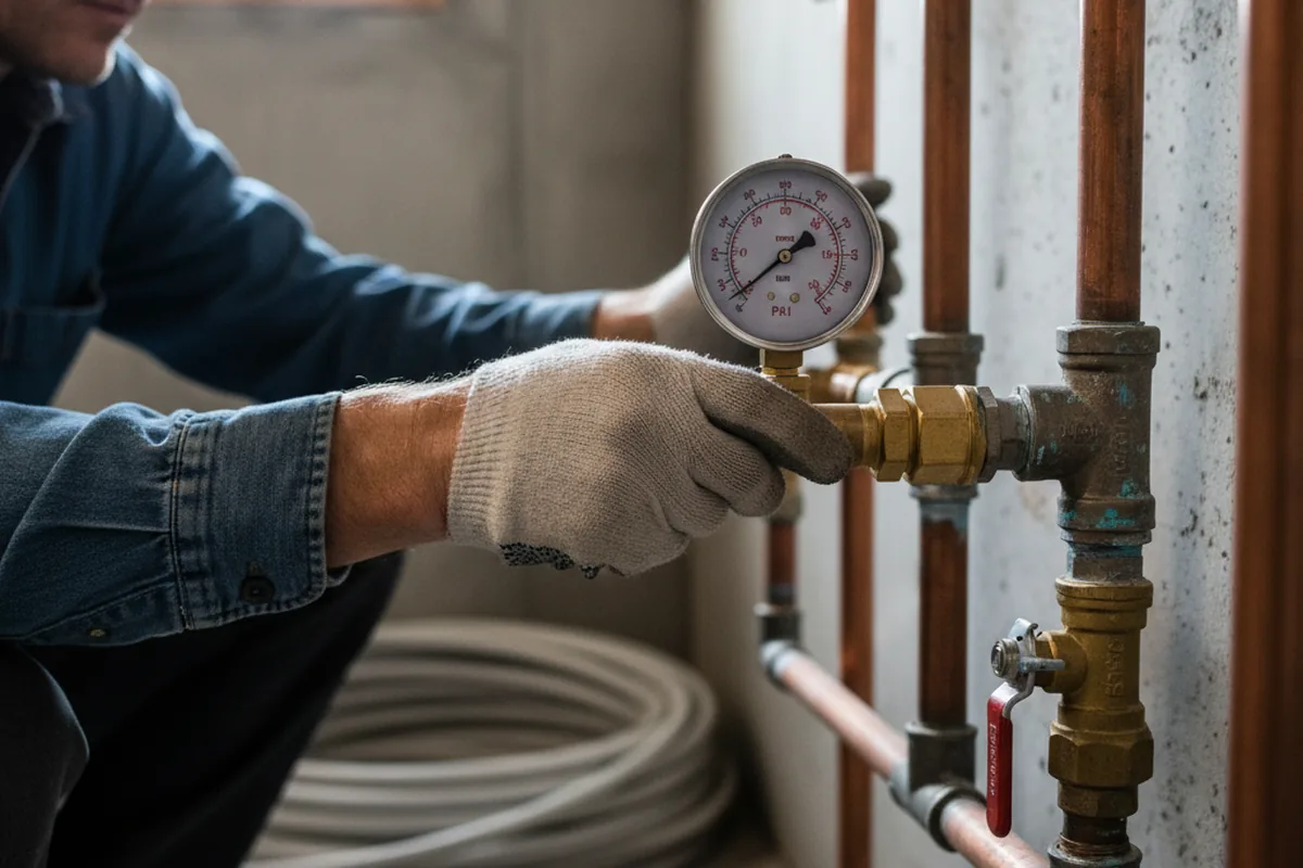 Pressure testing a repaired line during Water Line Repair in Glenview